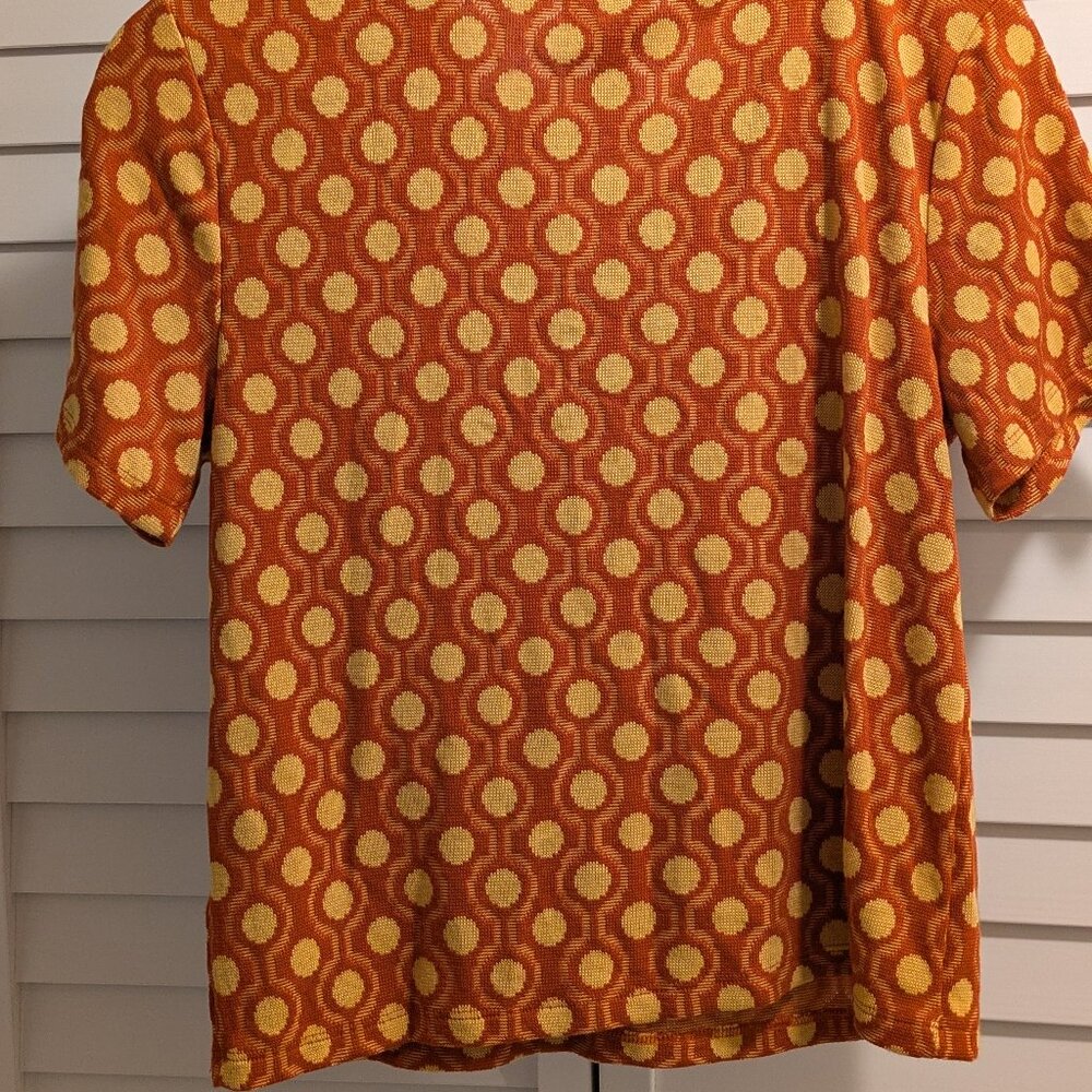 Orange and Maize Industry Knit Top with Button Detail and Collar - Picture 6 of 7